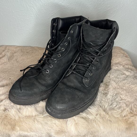 Timberland Kenniston 6 Inch Wedge Boots Womens 10 Black Nubuck Leather Winter - Picture 1 of 11